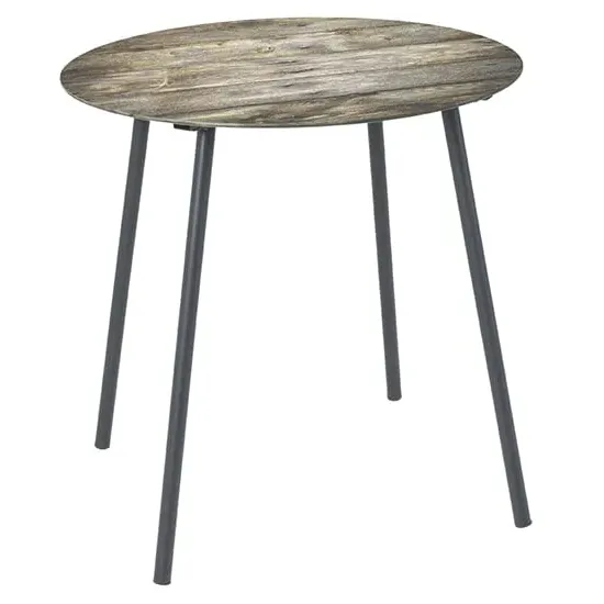 Creek Round Glass Side Table - Black, Metal product