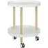Creek Round Side Table on Castors - White, Natural Wood