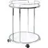 Creek Round Side Table with Castors - White, Chrome