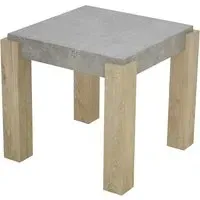 Cresco End Table - Light Concrete, Sonoma Oak