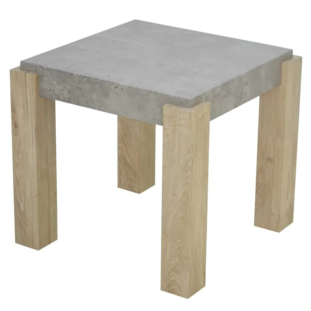 Cresco End Table - Light Concrete, Sonoma Oak image