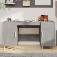 Cress Computer Desk with 2 Doors - Concrete Effect
