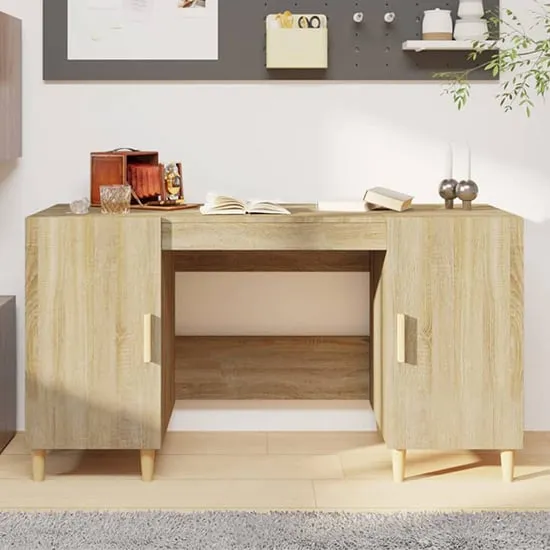Cress Computer Desk with 2 Doors - Sonoma Oak