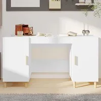 Cress Computer Desk with 2 Doors - White, Engineered Wood