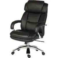 Crete Office Chair with Gas Lift - Black, Leather