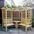 Cretone Corner Garden Seating Shelter - Natural