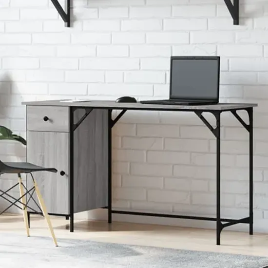 Crewe Laptop Desk with Storage - Grey image