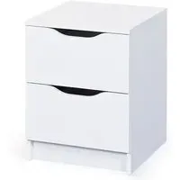 Crick Bedside Cabinet with 2 Drawers - White