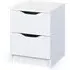 Crick Bedside Cabinet with 2 Drawers - White