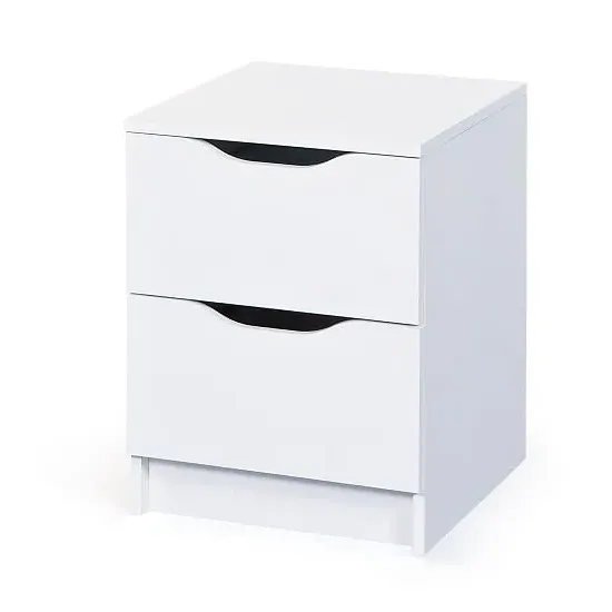Crick Bedside Cabinet with 2 Drawers - White image