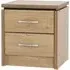 Crieff Bedside Cabinet with 2 Drawers - Oak, Walnut