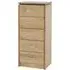 Crieff Narrow Chest of 5 Drawers - Oak Effect