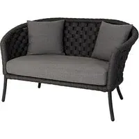 Crod 2-Seater Garden Sofa with Cushion - Dark Grey, Fabric