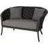 Crod 2-Seater Garden Sofa with Cushion - Dark Grey, Fabric