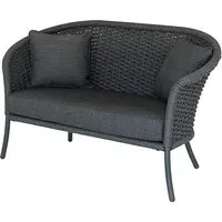 Crod 2-Seater Garden Sofa with Cushion - Grey, Rattan