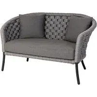 Crod 2-Seater Garden Sofa with Cushion - Light Grey, Fabric