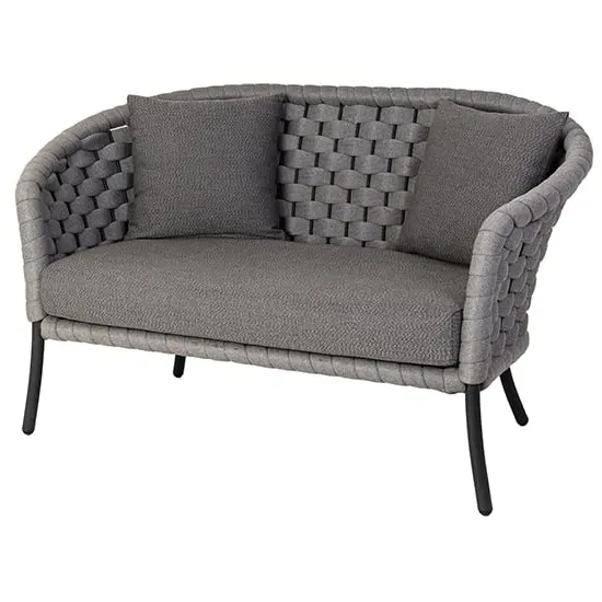 Crod 2-Seater Garden Sofa with Cushion - Light Grey, Fabric image
