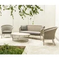 Crod 3-Seater Sofa Set with Coffee Table - Beige, Olefin