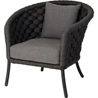 Crod Curved Outdoor Lounge Chair with Cushion - Dark Grey