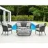 Crod Curved Outdoor Lounger Set with Coffee Table - Grey