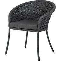 Crod Garden Dining Chairs Pair - Dark Grey, Rattan