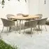 Crod Outdoor Dining Table with 6 Chairs - Beige, Roble