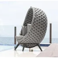 Crod Rattan Outdoor Chair with Cushion - Grey