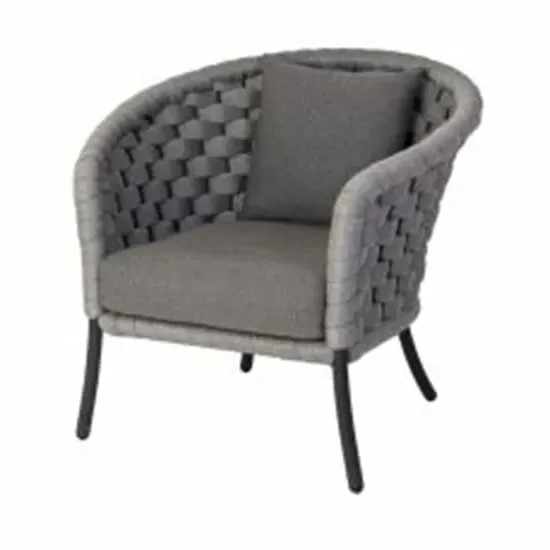 Crod Rattan Outdoor Dining Chair with Cushion - Light Grey image