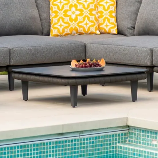 Crod Round Coffee Table - Dark Grey, HPL Wood image