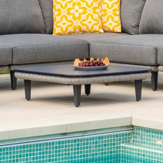 Crod Round Coffee Table - Light Grey, HPL Wood