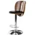 Crofton Bar Chair with Adjustable Height - Black, Faux Leather