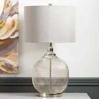 Crosby Wire Mesh Base Table Lamp - Dark Grey, Chrome