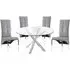 Crossley Round Dining Set with 4 Vesta Chairs - Grey