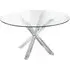 Crossley Round Dining Table - Clear Glass, Stainless Steel
