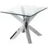 Crossley Square Lamp Table - Clear Glass, Stainless Steel