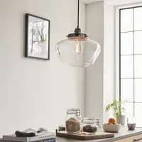 Crowley Clear Glass Pendant Ceiling Light - Bright Nickel