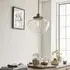 Crowley Clear Glass Pendant Ceiling Light - Bright Nickel