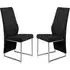 Crowley Dining Chairs with Chrome Legs - Black, Leather