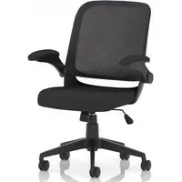 Crowley Office Chair with Folding Arms - Black, Fabric
