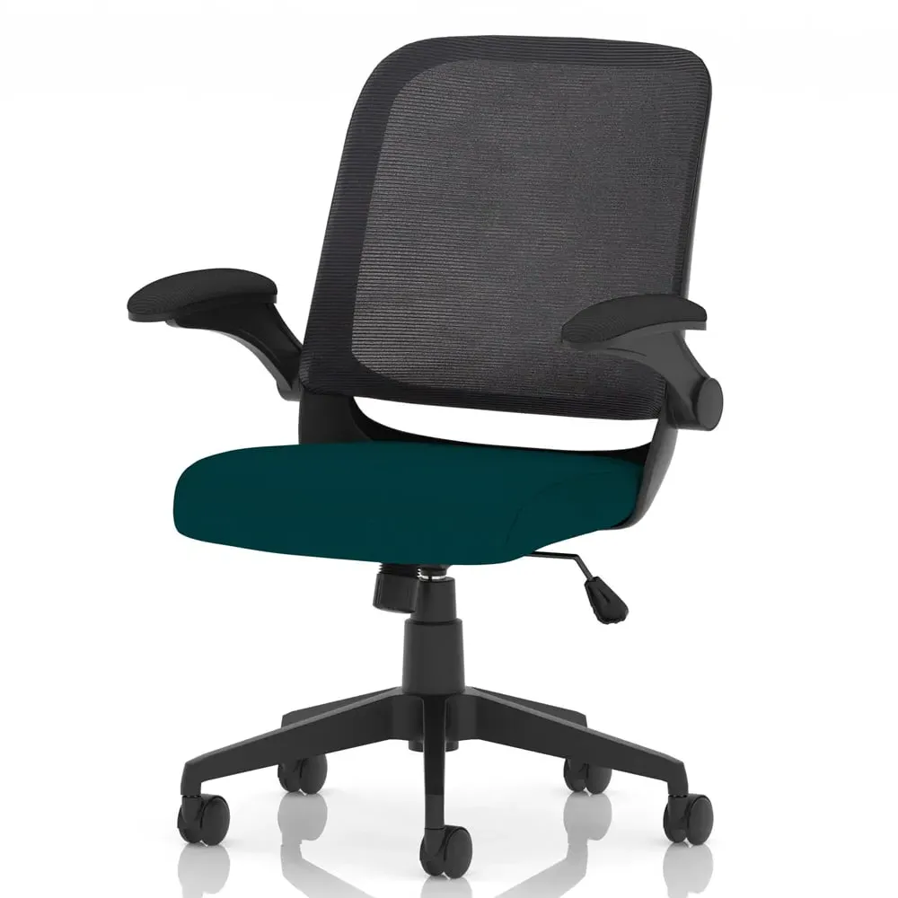 Crowley Office Chair with Folding Arms - Maringa Teal