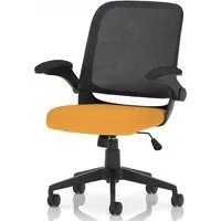 Crowley Office Chair with Folding Arms - Senna Yellow, Fabric