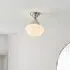 Crowley Semi-Flush Ceiling Light - Bright Nickel, Opal Glass