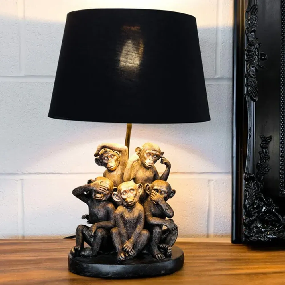 Crowley Table Lamp - Black, Fabric