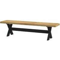 Crowley Wooden Dining Bench with X-Shaped Legs - Natural