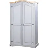Croydon 2-Door Wardrobe - Grey, Pinewood
