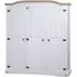 Croydon 3-Door Wardrobe - White, Pinewood