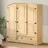 Croydon 3-Door Wardrobe with Drawer - Brown, Pine Wood