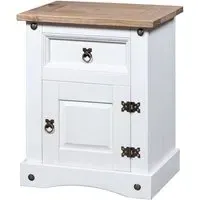 Croydon Bedside Cabinet - White, Pine