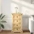Croydon Bedside Cabinet with 4 Drawers - Brown, Pine
