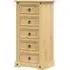 Croydon Bedside Cabinet with 5 Drawers - Brown, Pine